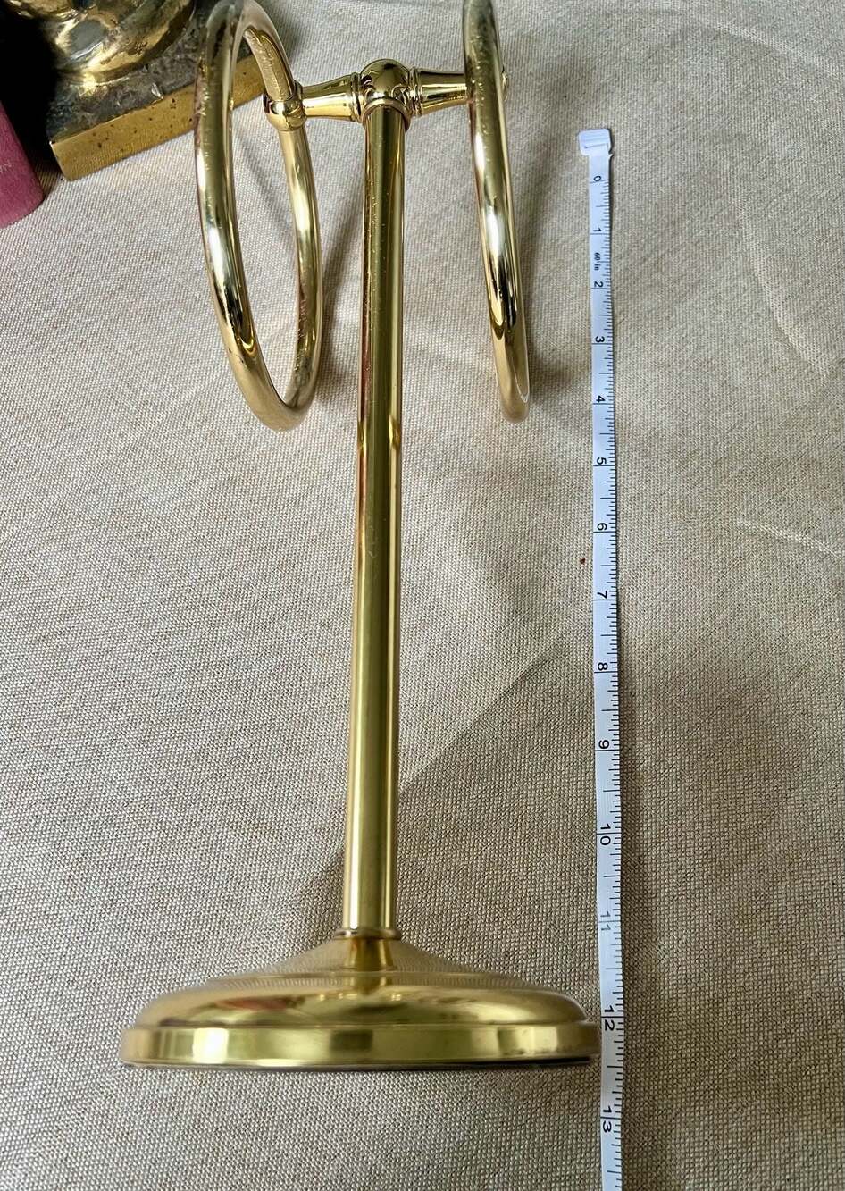 Bed Bath & Beyond Solid Brass Double Ring Fingertip Towel Holder - Picture 2 of 4